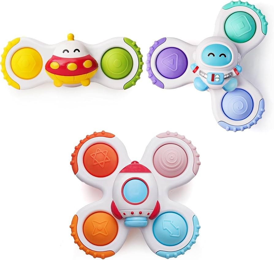 LiKee Strong Suction Cup Fidget Rotating Sensory Bath Toys for Baby Christmas Stocking Stuffers, ... | Amazon (US)