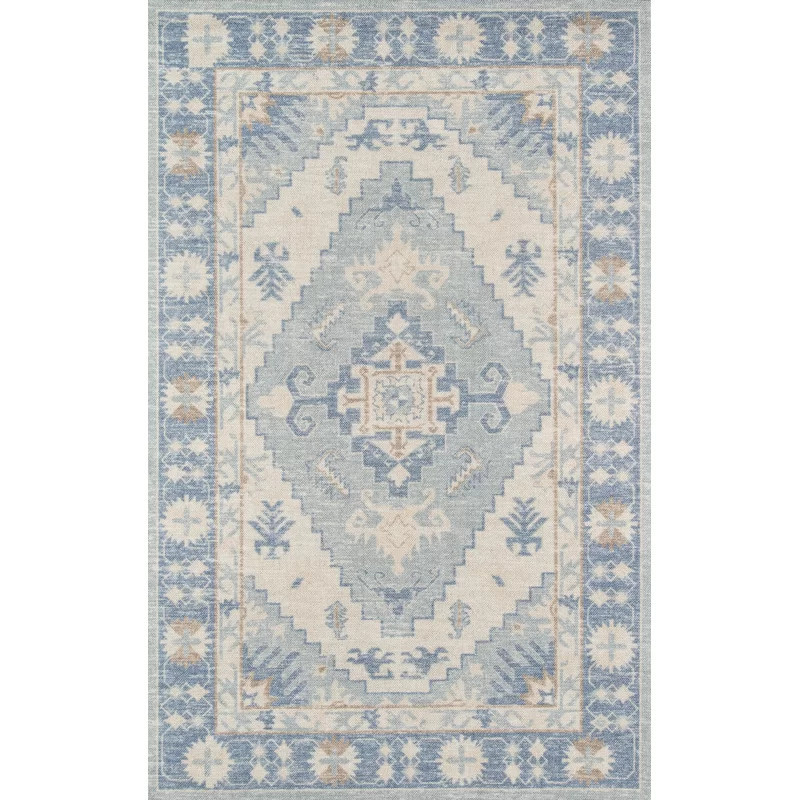 Agapanthus Oriental Blue Area Rug | Wayfair North America