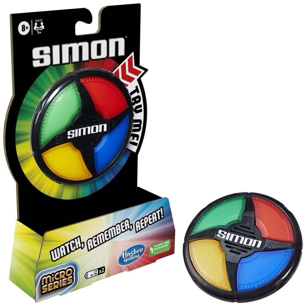 Hasbro Gaming Simon Micro Series Electronic Game for 1 or More Players, Classic Simon Gameplay in... | Amazon (US)