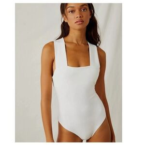 Free People “She’s So Sleek” White Bodysuit-NWT | Poshmark