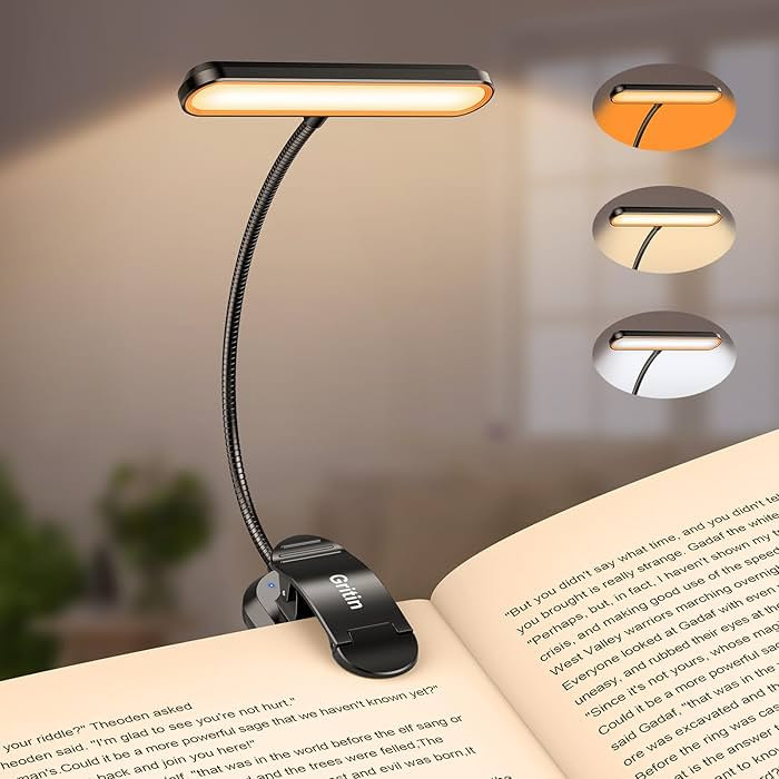 Gritin Rechargeable Book Light for Reading in Bed with 19 LED &Memory Function-Eye Caring 3 Color... | Amazon (US)