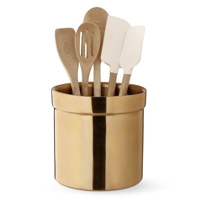 Gold Partitioned Utensil Holder | Williams-Sonoma