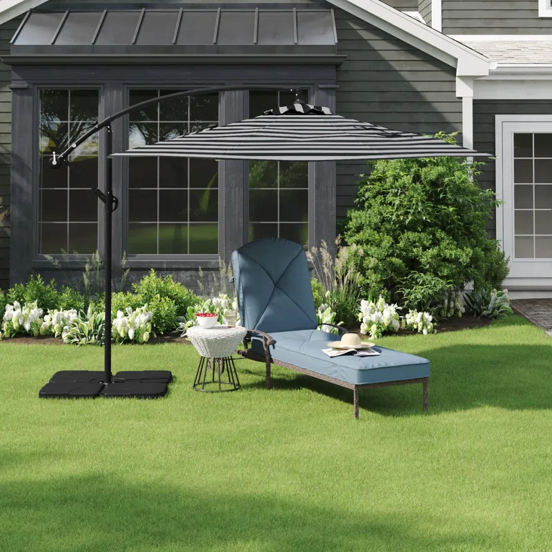 Kendrick 120'' Cantilever Umbrella with Crank Lift , Counter Weights Included | Wayfair North America