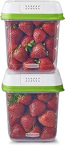 Rubbermaid FreshWorks Saver, Medium Produce Storage Containers, 2-Pack, 7.2 Cup, Clear | Amazon (US)