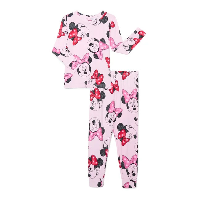 Minnie Mouse Girls Top and Pants Pajama Set, 2-Piece, Sizes 4-10 - Walmart.com | Walmart (US)