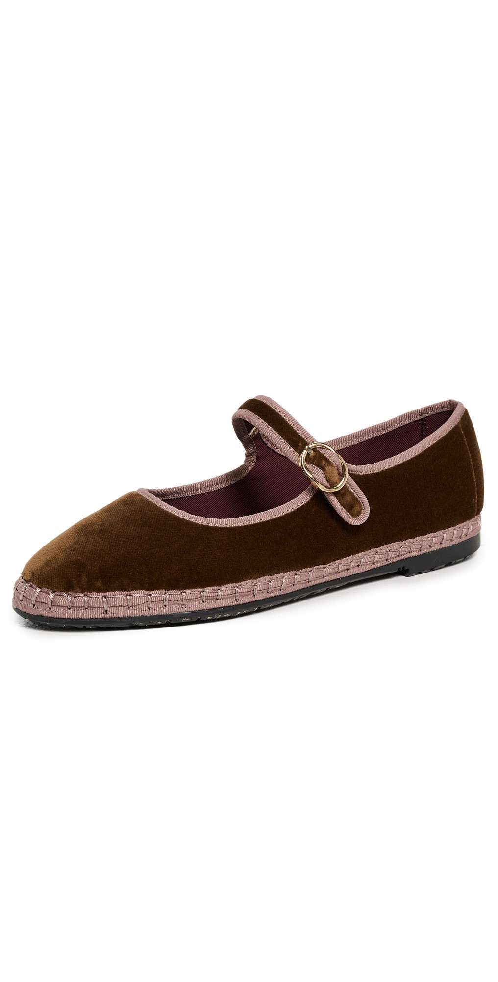 Flabelus Velvet Mary Jane Flats Brown 39 | Shopbop