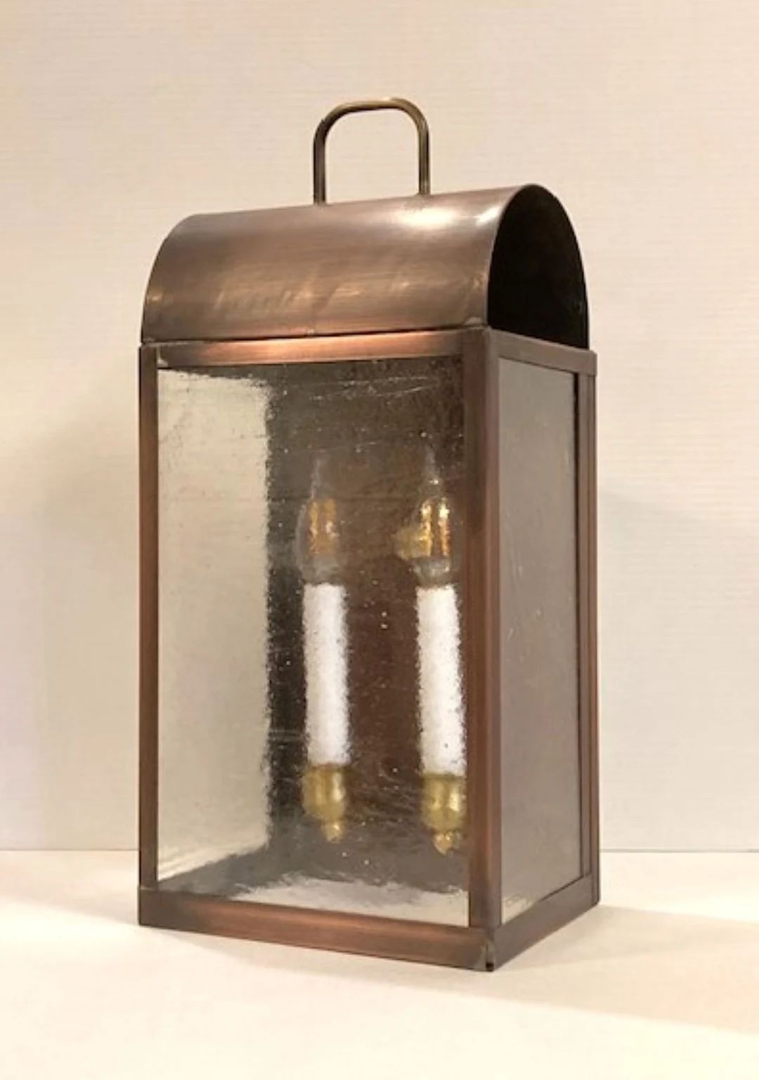 Lexington Wall Lamp No Bar Seedy Glass Solid Copper Handmade - Etsy | Etsy (US)