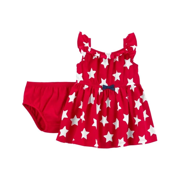 Carter's Child of Mine Baby Girl Patriotic Dress Set, 2-Piece, Sizes Preemie-12M | Walmart (US)