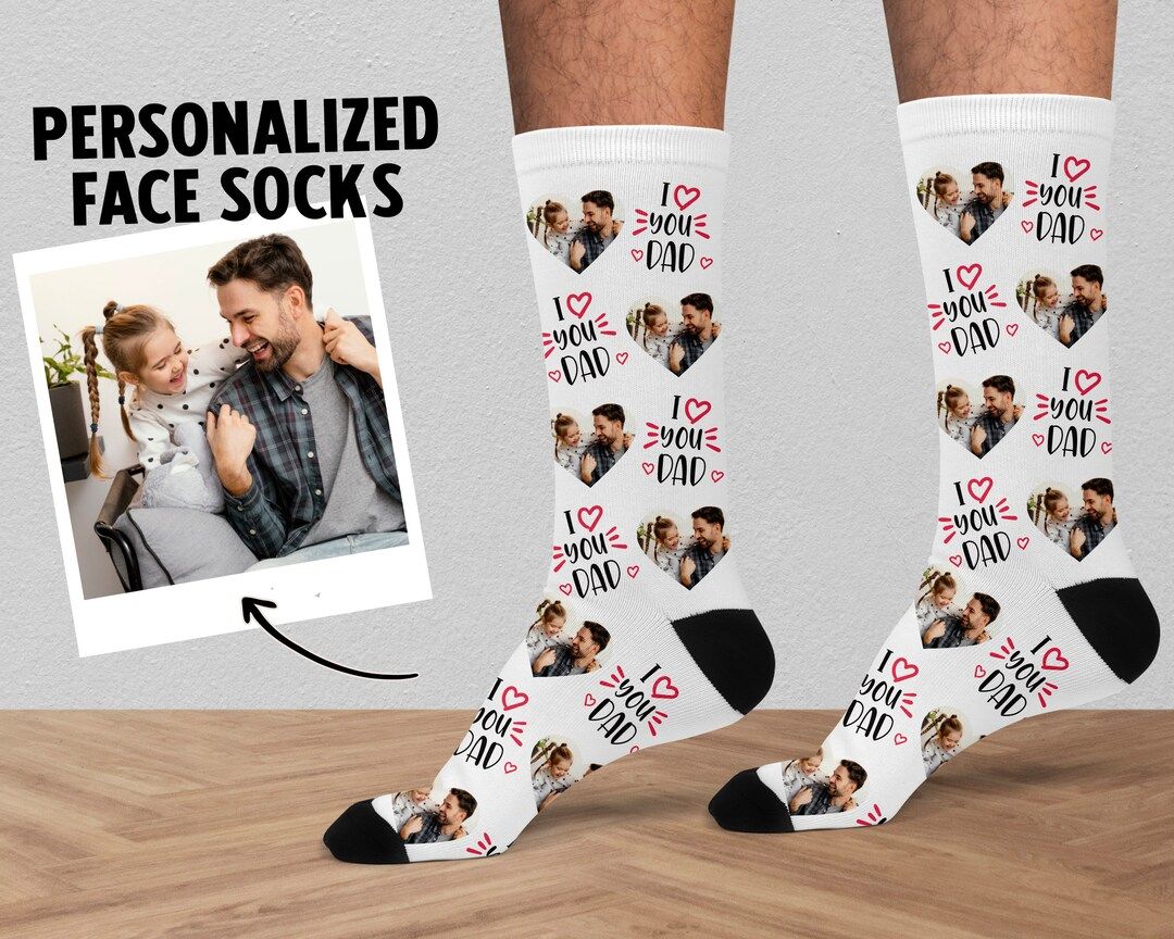 Cute Socks For Father, Fathers Day Gifts, Gifts From Kids, Custom Picture Socks, Personalized Fac... | Etsy (US)