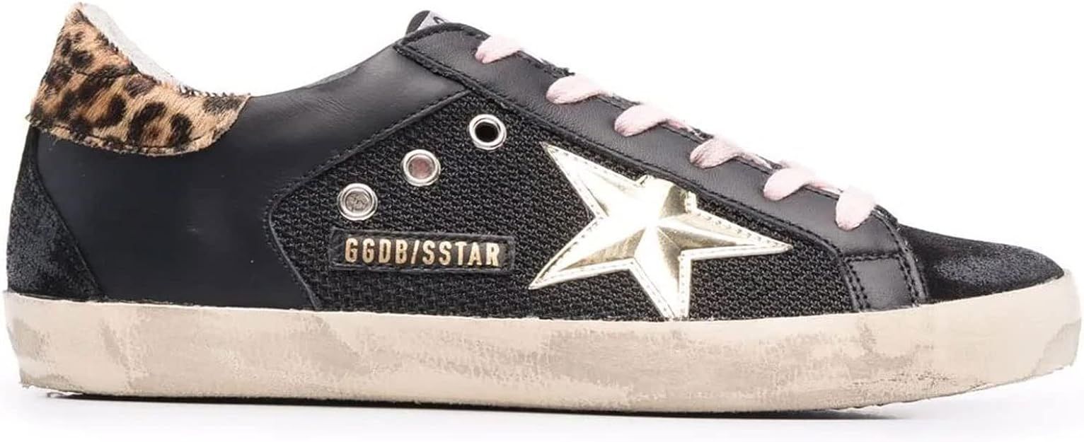 Golden Goose Super-Star Leather and Net Upper Suede Toe and Spur 3D Star Horsy Heel Womens Sneake... | Amazon (US)
