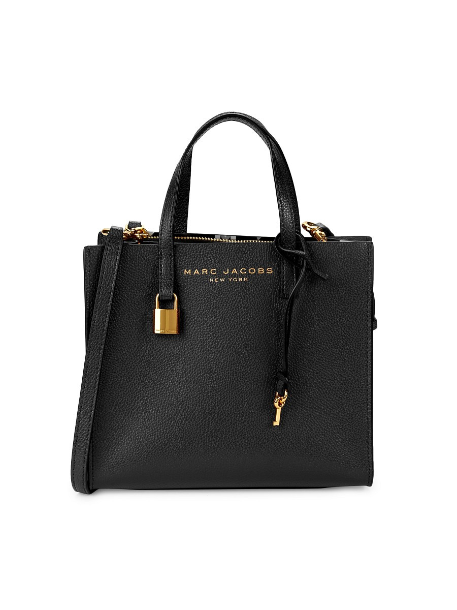 Marc Jacobs Women's Mini Grind Coated Leather Satchel - Black | Saks Fifth Avenue OFF 5TH