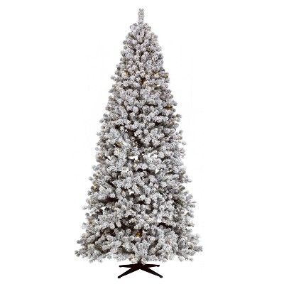 9ft Pre-lit Full Flocked Douglas Taos Fir Auto Connect Clear Artificial Christmas Tree - Wondersh... | Target