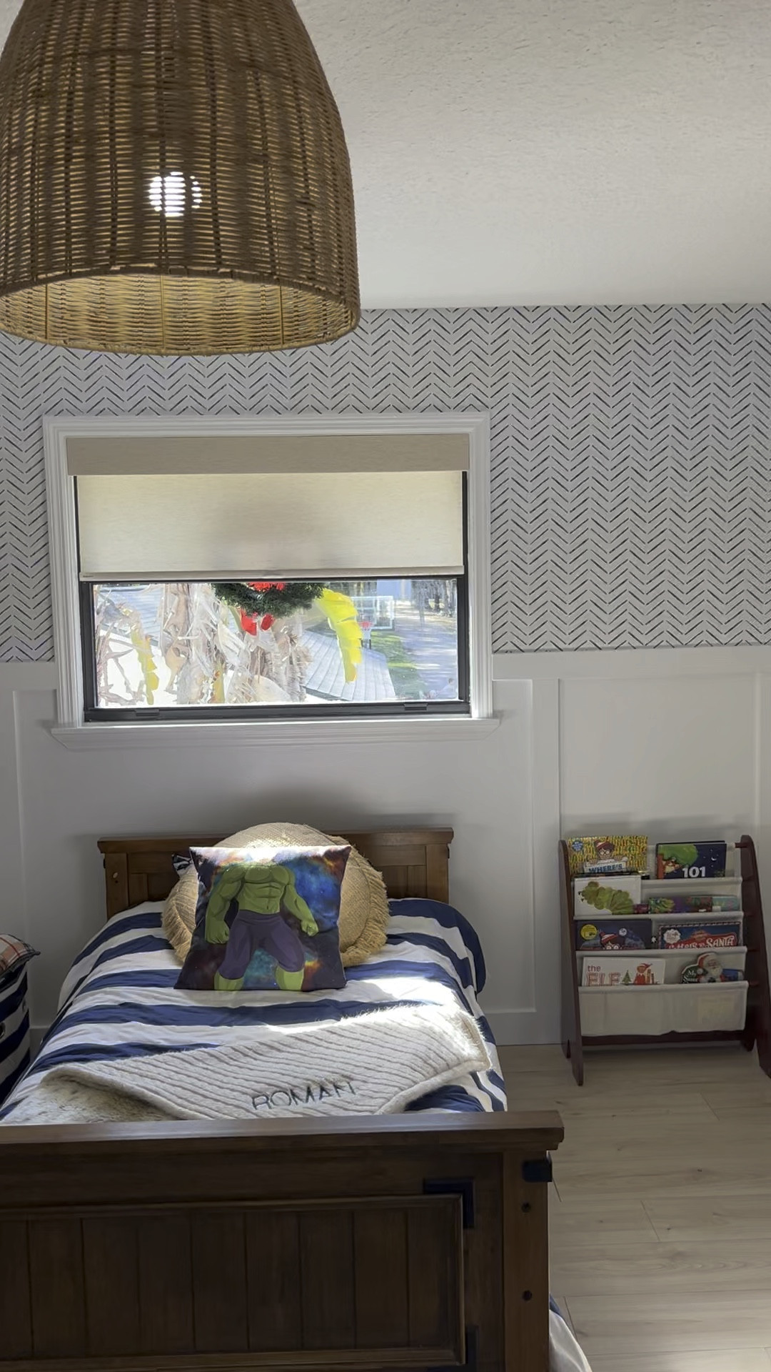 Little boys room coming along. I loved this peel and stick wallpaper. I found it easy to work with. It has a Serena and Lily feel but for a fraction of the price. Duvet cover is Pottery Barn, but Target makes a good dupe. Monogrammed blanket is Restoration Hardware Baby. I ordered the rattan for the closet doors. Waiting on the dresser to be delivered  

#LTKbaby #LTKkids #LTKhome