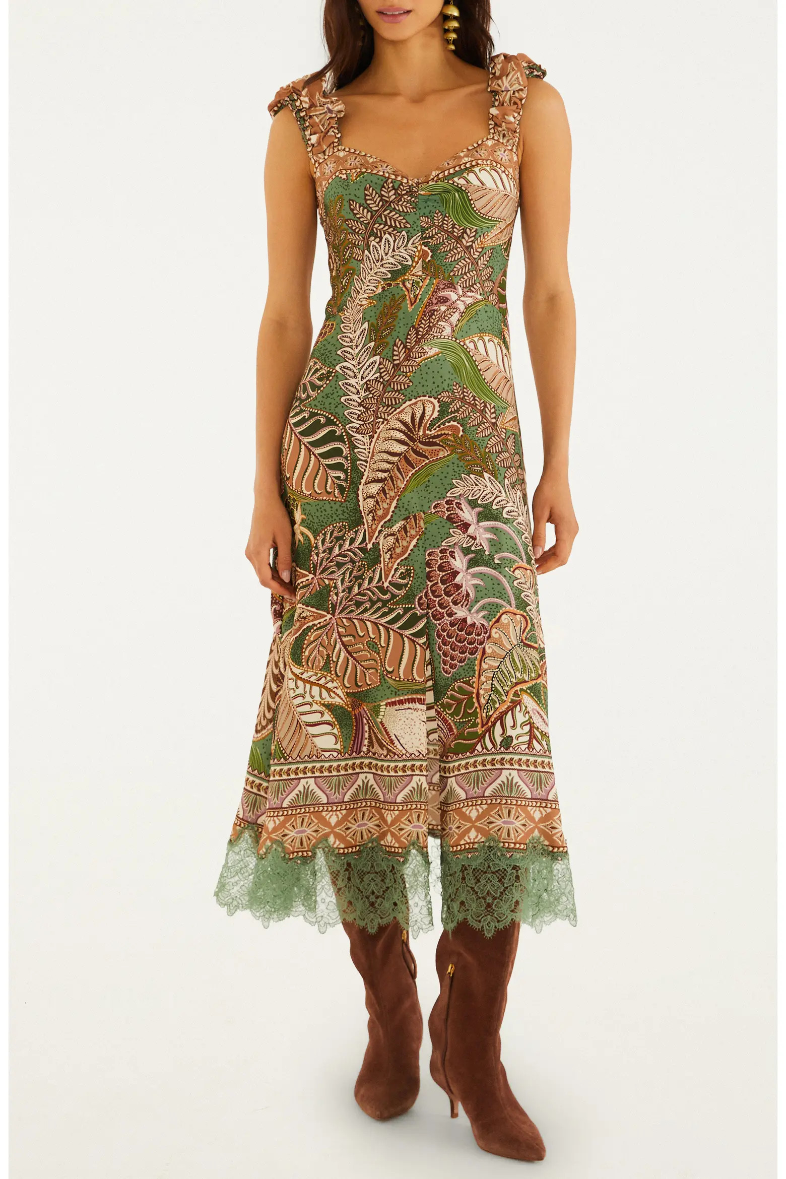 Dotted Foliage Midi Dress (Women) | Nordstrom | Nordstrom