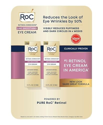 RoC Retinol Correxion Line Smoothing Eye Cream, 0.5 fl. oz., 2 pk. | Amazon (US)