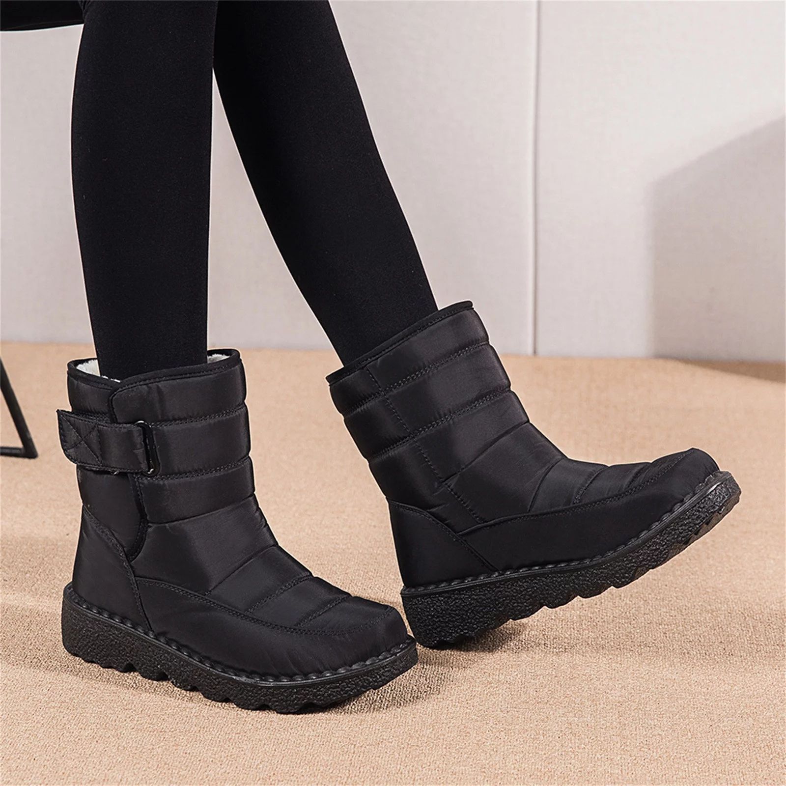 Black Friday Deals Women Winter New Cotton Snow Waterproof High-top Non-slip Boots Shoes - Walmar... | Walmart (US)