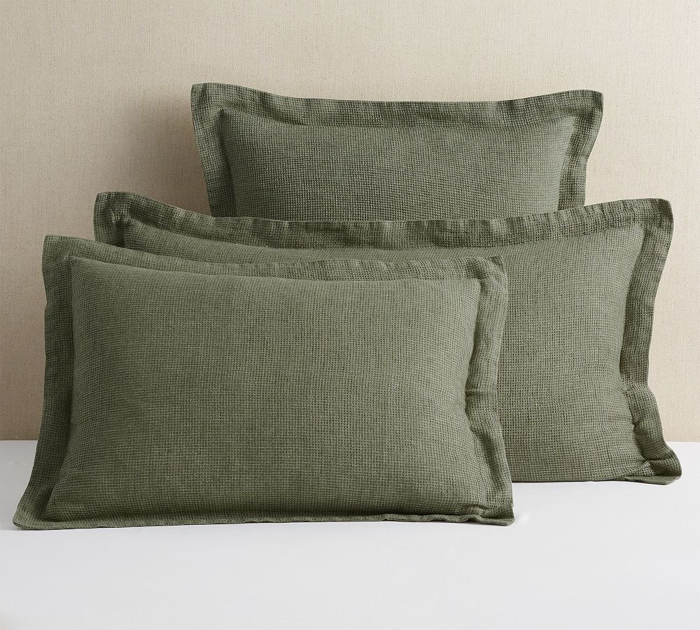 European Flax Linen Waffle Sham | Pottery Barn (US)
