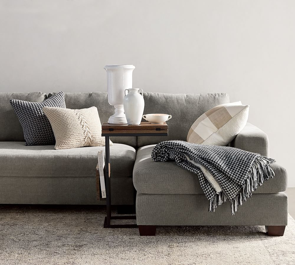 Big Sur Square Arm Upholstered Sofa Chaise Sectional | Pottery Barn (US)