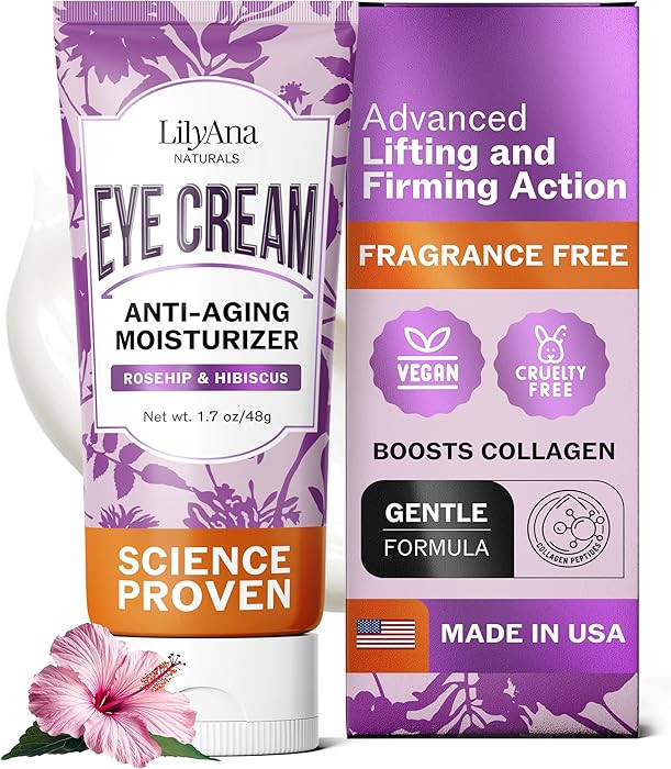 LilyAna Naturals Eye Cream for Dark Circles and Puffiness, Under Eye Cream for Wrinkles and Bags,... | Amazon (US)