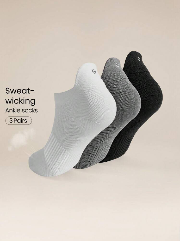 GLOWMODE 3 Pairs Arch Support Everyday Socks Gym | SHEIN
