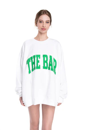 VARSITY SWEATSHIRT WHITE/GREEN | The Bar