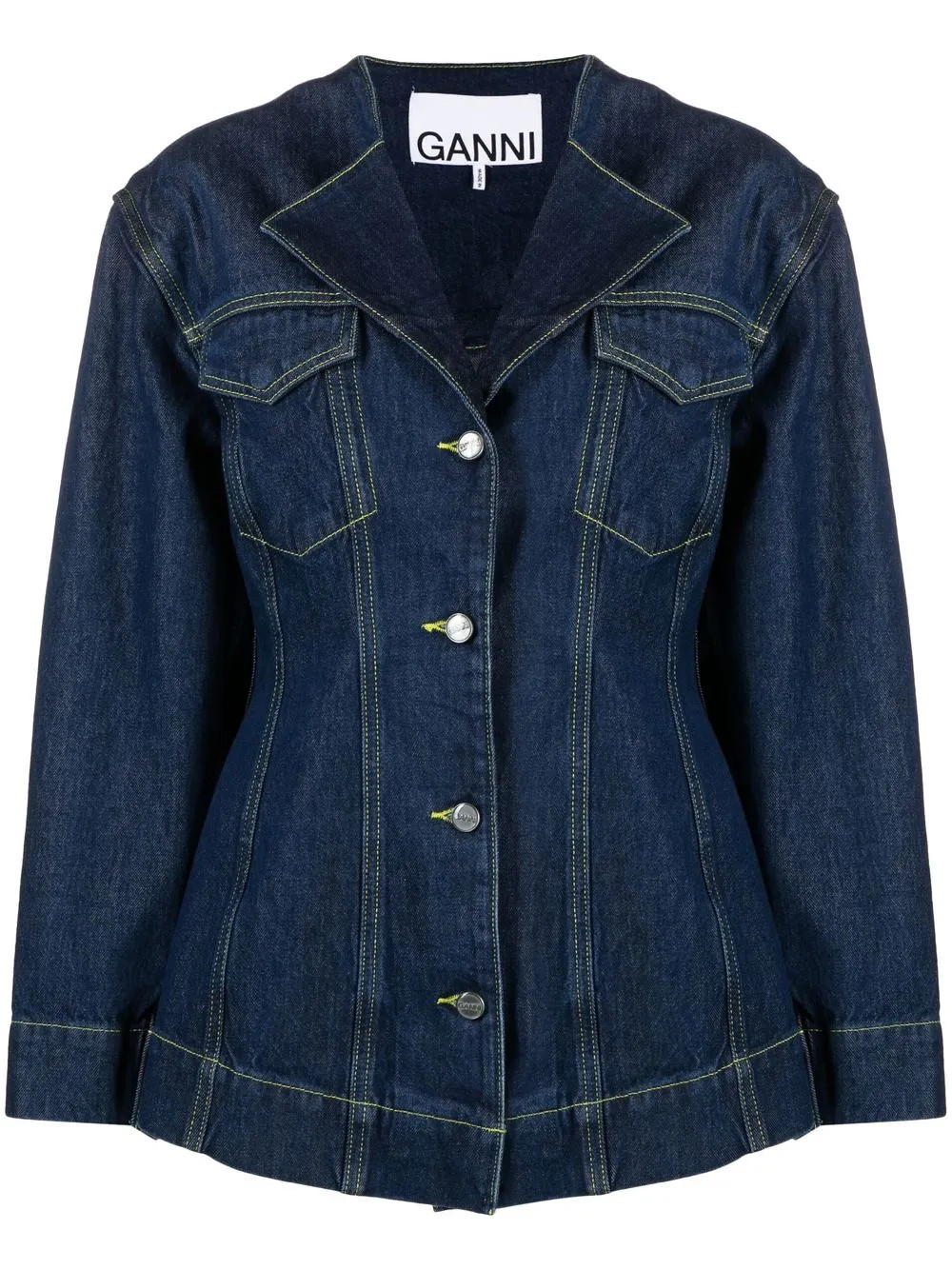 spread-collar denim jacket | Farfetch Global