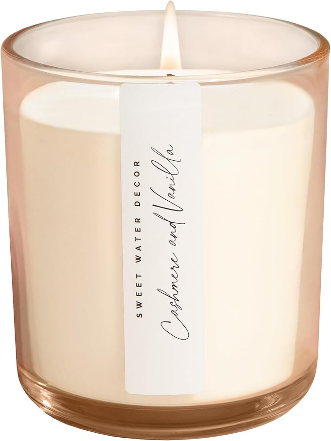 Sweet Water Decor Cashmere and Vanilla Scented Soy Candles – Milky Coconut, Jasmine, Soft Cashm... | Amazon (US)