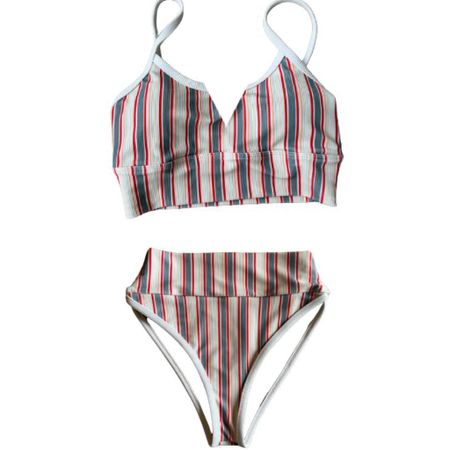 This is what I bought from the 4th of July preorder. Small in top and medium bottom. They also have matching men’s & kids!

#LTKswim #LTKfindsunder100