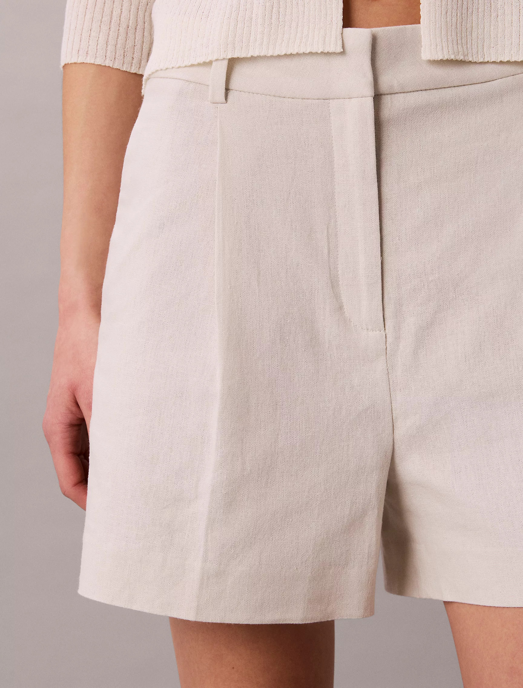 Linen Blend Tailored Shorts | Calvin Klein | Calvin Klein (US)