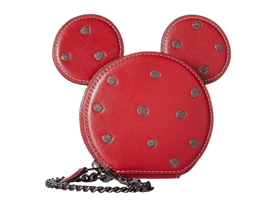 COACH Boxed Minnie Mouse Coin Case (DK/1941 Red) Wallet Handbags | Zappos