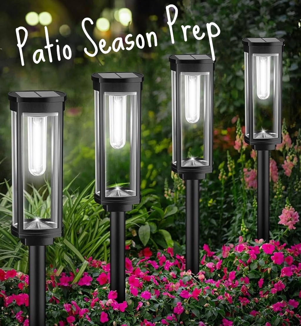 Spring time is here!  It’s time to get that patio ready for outdoor sitting!  These are awesome solar lights!  Durable and they last through rain, heat and wind  