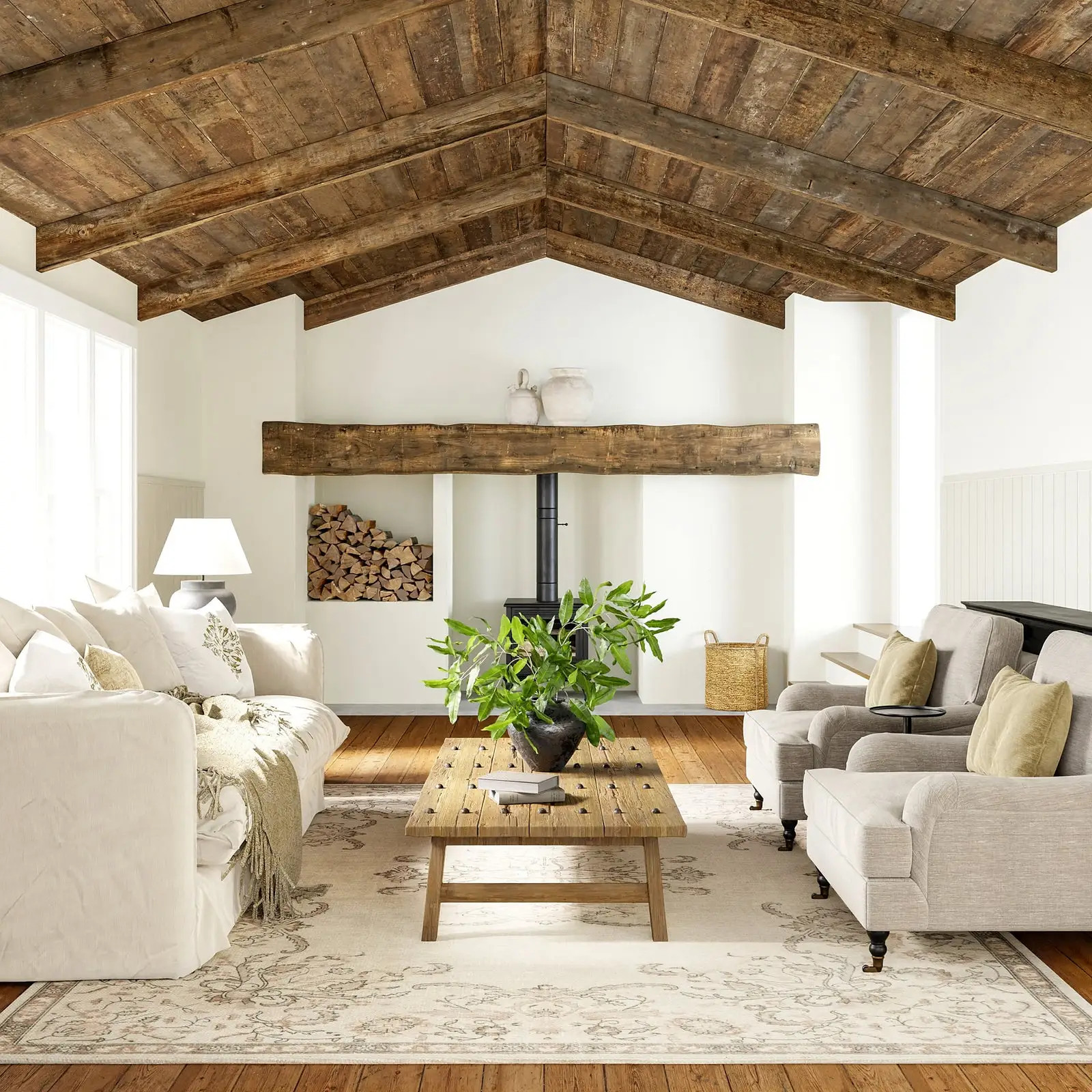 Princesa Medallion Wool and Cotton Rug | Beige | Rugs USA