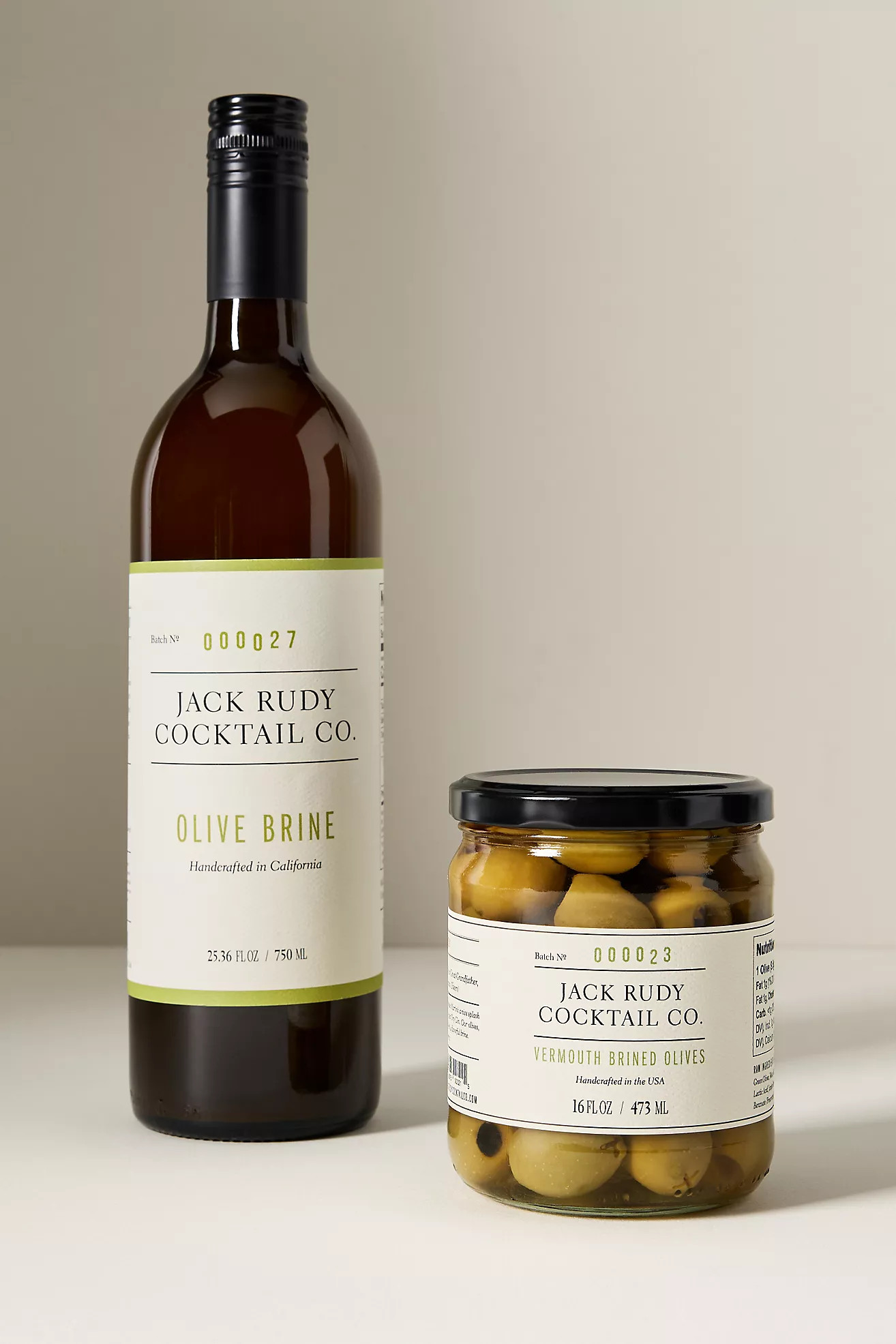 Jack Rudy Cocktail Co. Vermouth Brined Olives and Olive Brine, Set of 2 | Anthropologie (US)