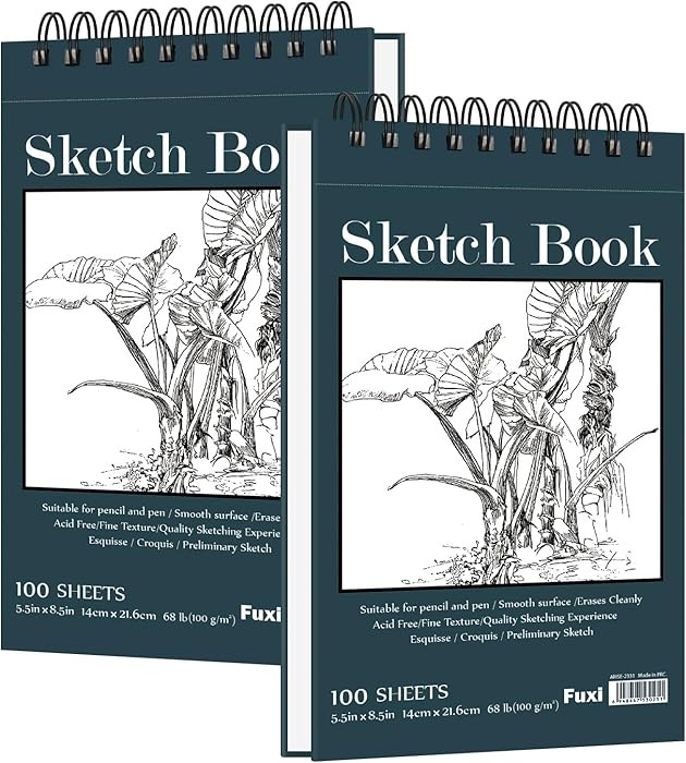 Small Sketchbook 5.5" x 8.5" - 2 Pack Top Spiral Mini Sketch Pad, Small Sketch Book Hard Cover, 1... | Amazon (US)