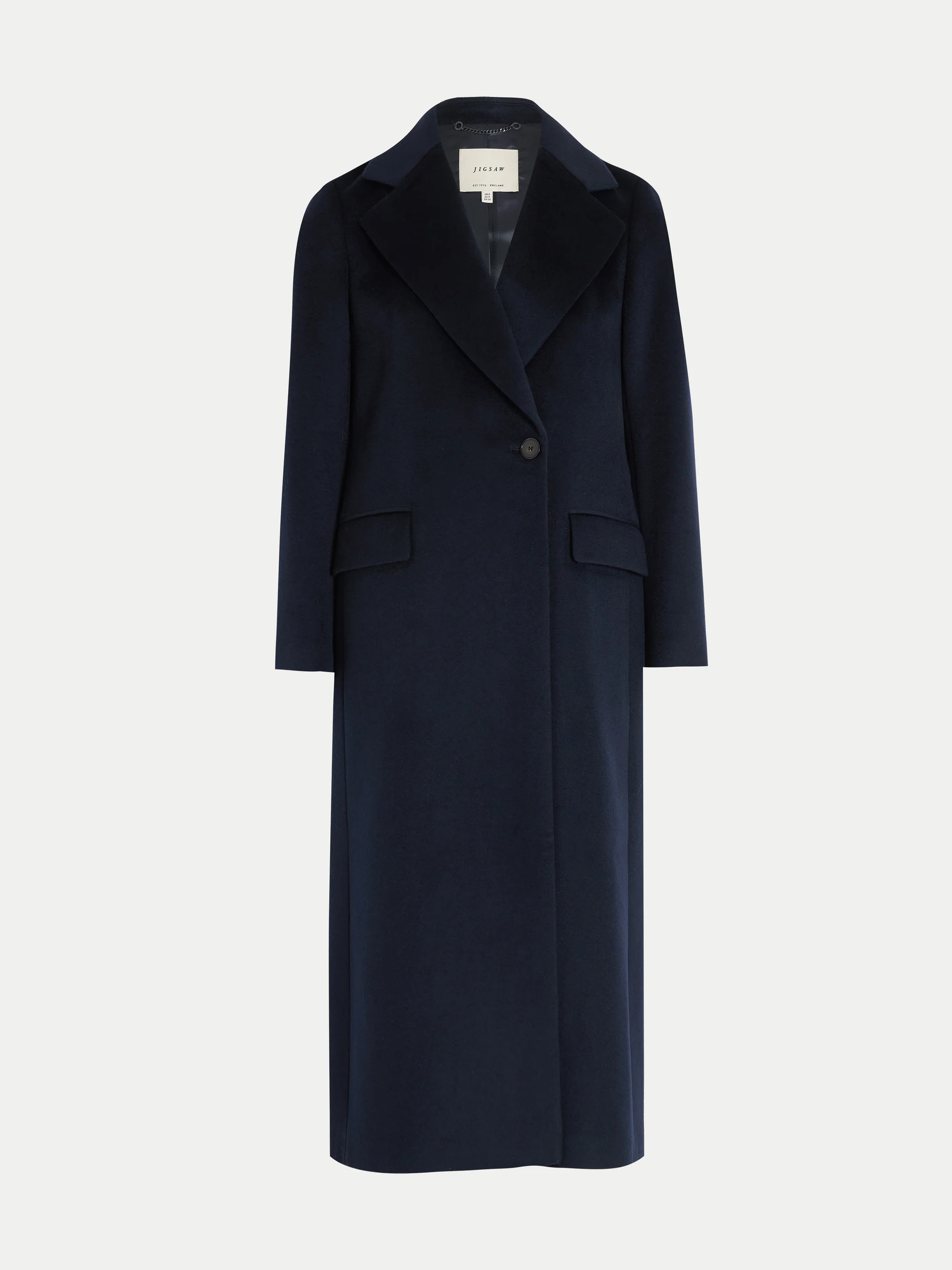 Wool Maxi City Coat | Navy | Jigsaw (UK)