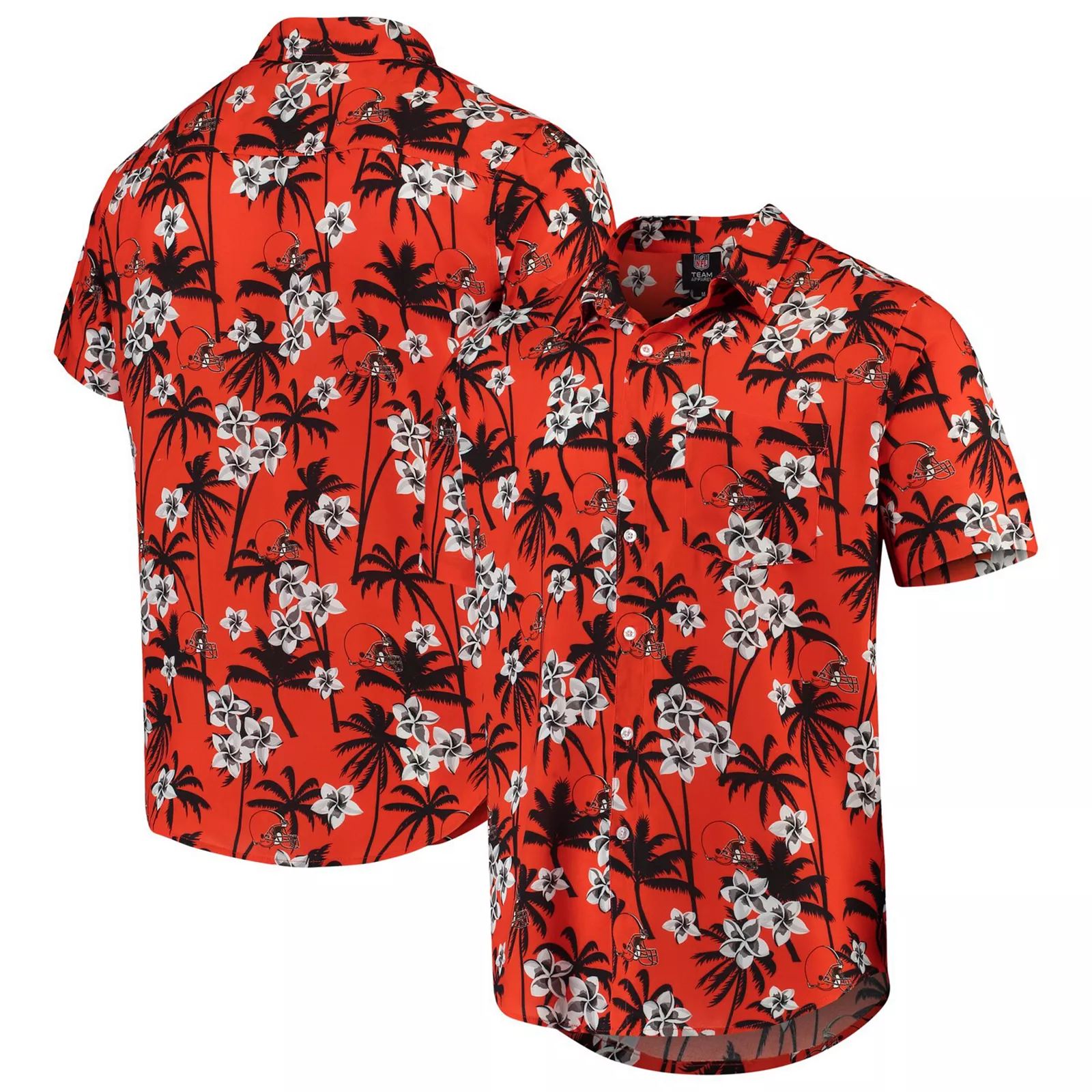 Men's Orange Cleveland Browns Floral Woven Button-Up Shirt, Size: Small | Kohl's