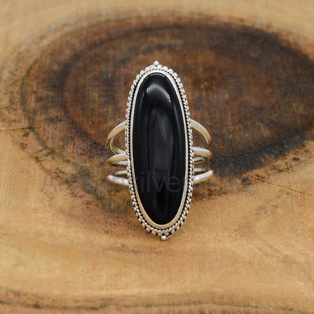 Black Onyx Ring Handmade Ring 925 Silver Ring Gemstone - Etsy | Etsy (US)