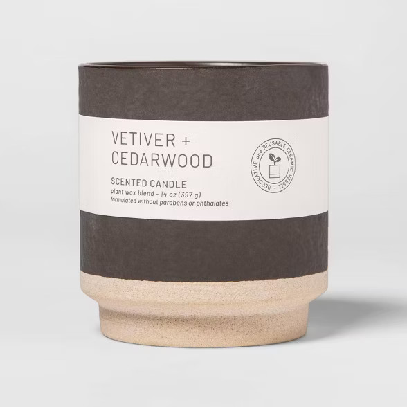 Wellness Ceramic Vetiver and Cedar Wood Candle - Project 62™ | Target