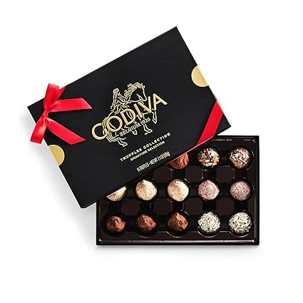 Godiva Red Ribbon Signature Truffle Gift Box, Belgian Dark and Milk Chocolates with Ganache Cente... | Amazon (US)