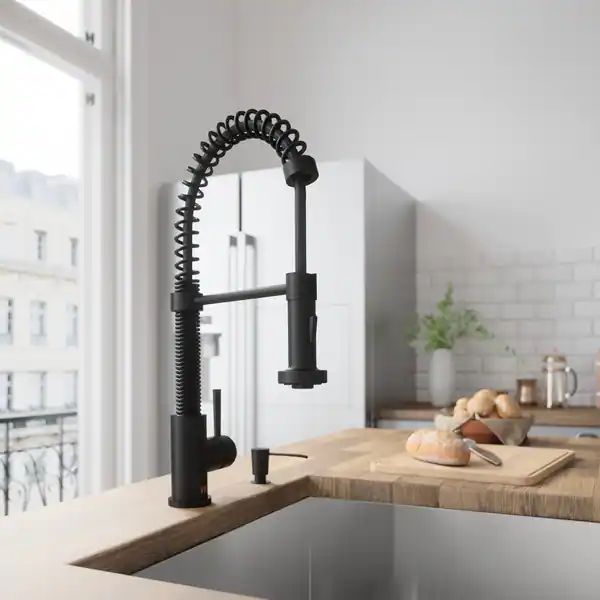 VIGO Edison Matte Black Pull-Down Spray Kitchen Faucet | Bed Bath & Beyond