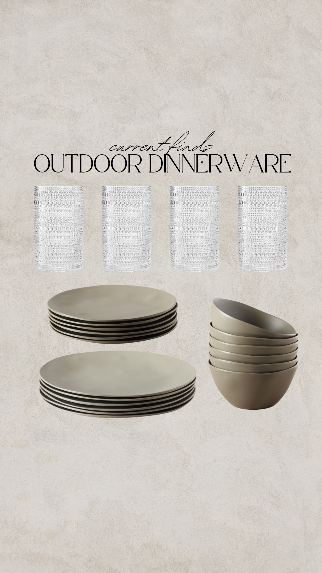 Outdoor plates, plastic glasses, hobnail glasses, plastic hobnail glasses, melamine plates, organic modern plates, salad plates, dinner plates, organic modern dishware, plastic plates, outdoor cups

#LTKSaleAlert #LTKHome #LTKFindsUnder50