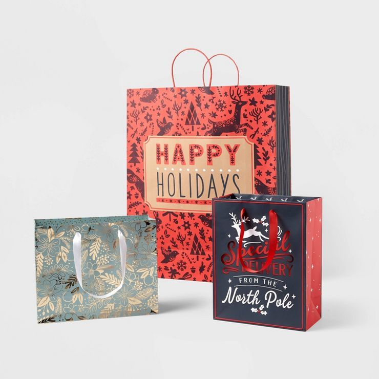 Vogue Gold Botanical Gift Bag Green - Wondershop™ | Target