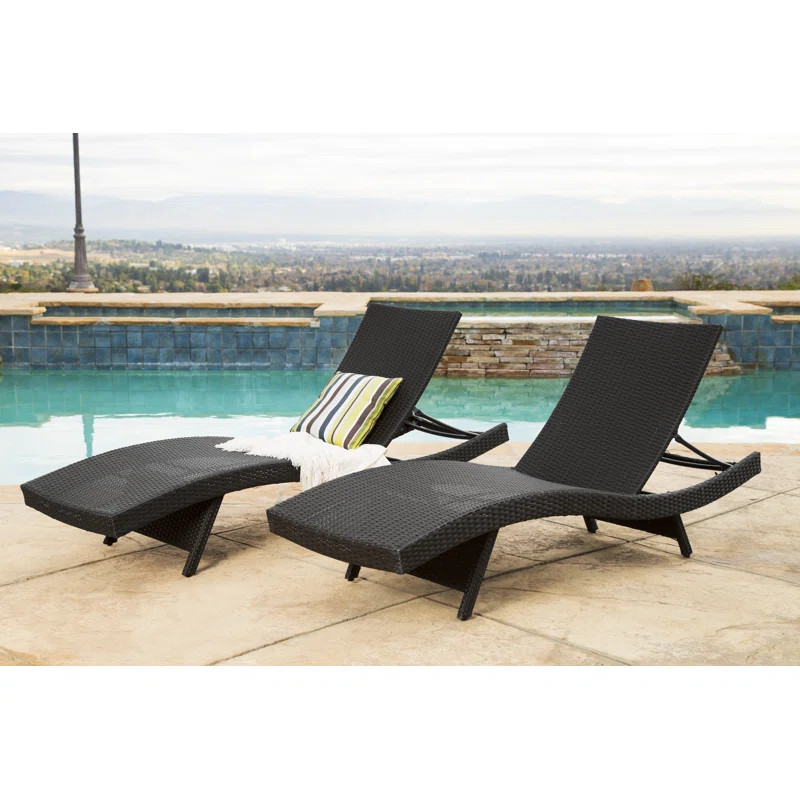 Mirabel 79'' Long Reclining Single Chaise (Set of 2) | Wayfair North America