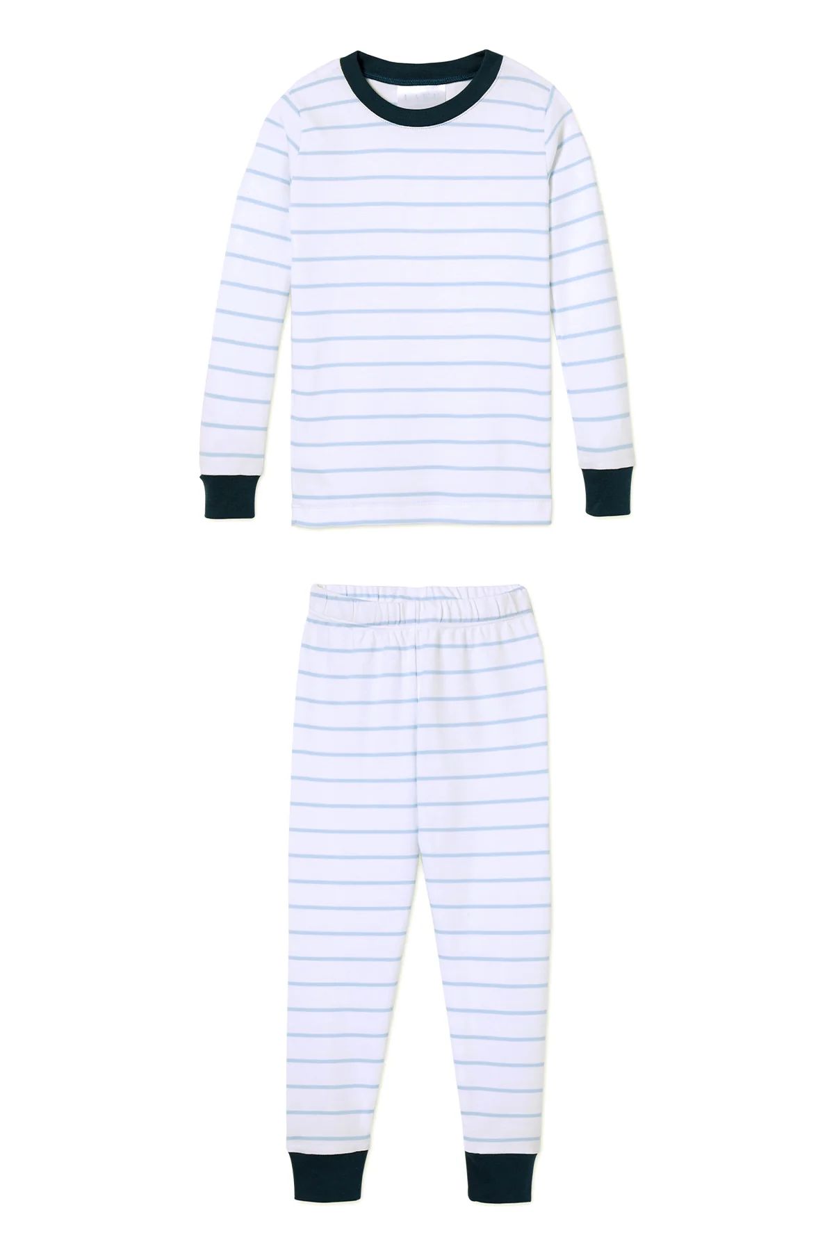 Kids Long-Long Set in Grass Stripe | Lake Pajamas