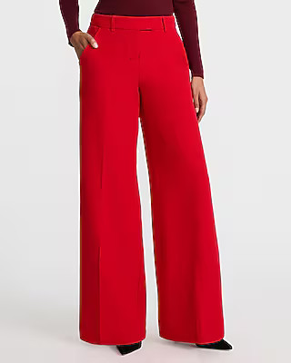 Editor Signature Stretch Mid Rise Wide Leg Pant | Express