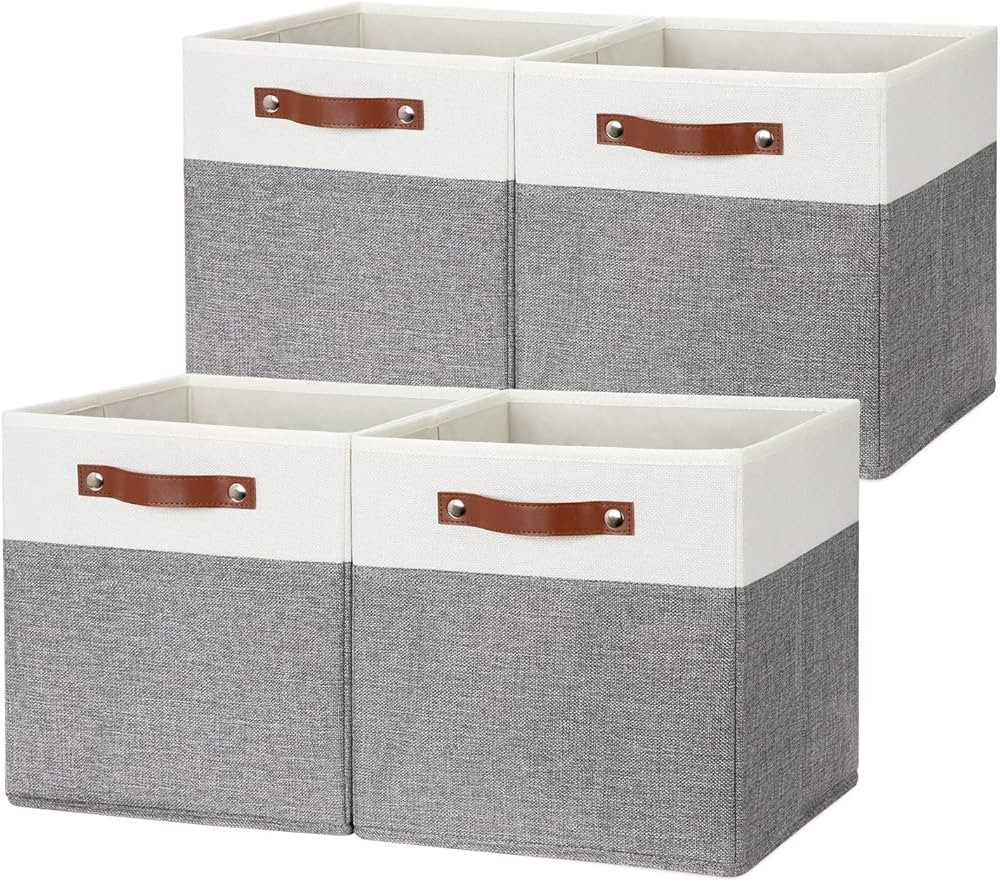 DULLEMELO Storage Cubes 12 inch, Collapsible Sturdy Cube Storage Bins With Handles for Organizing... | Amazon (US)