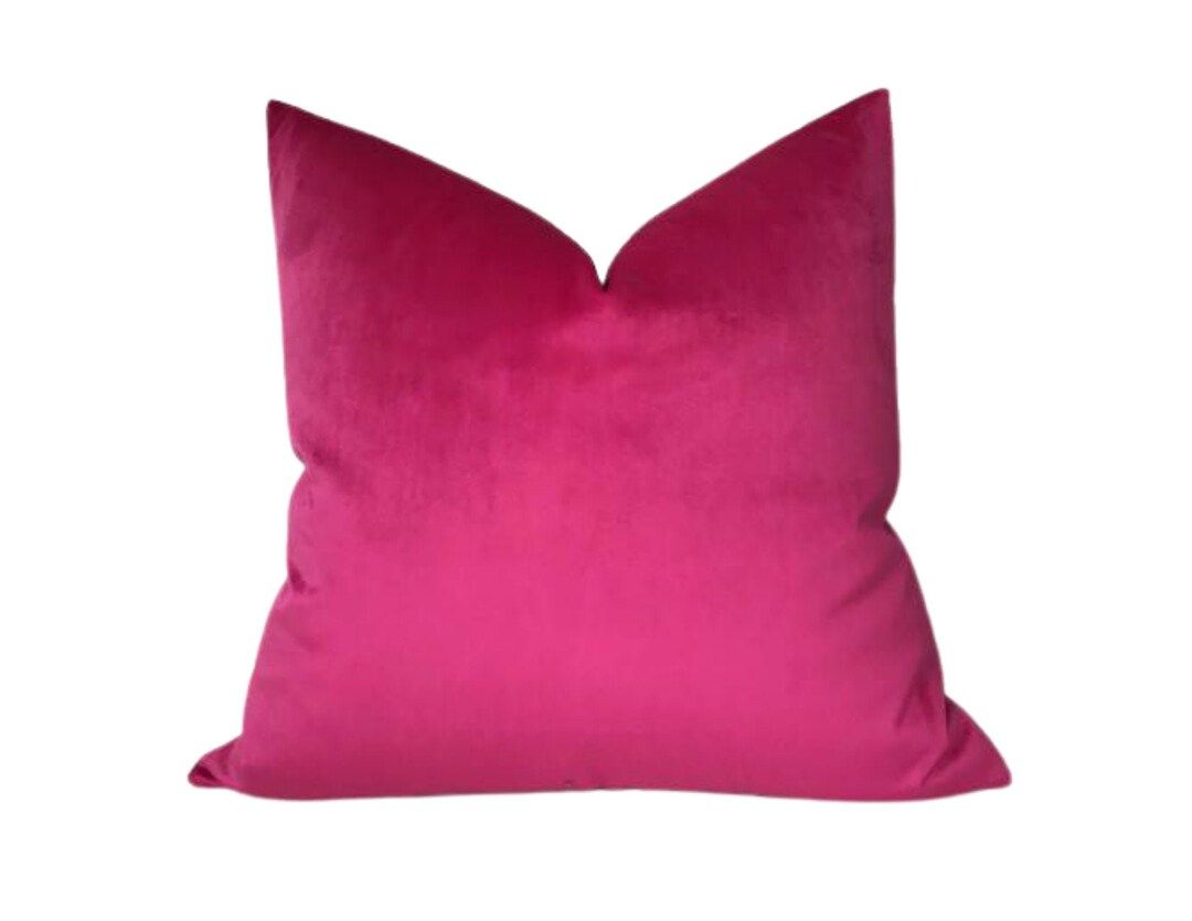 Hot Pink Velvet Pillow Cover, Designer Pillow Covers, Decorative Pillows, Luxe Velvet | Etsy (US)