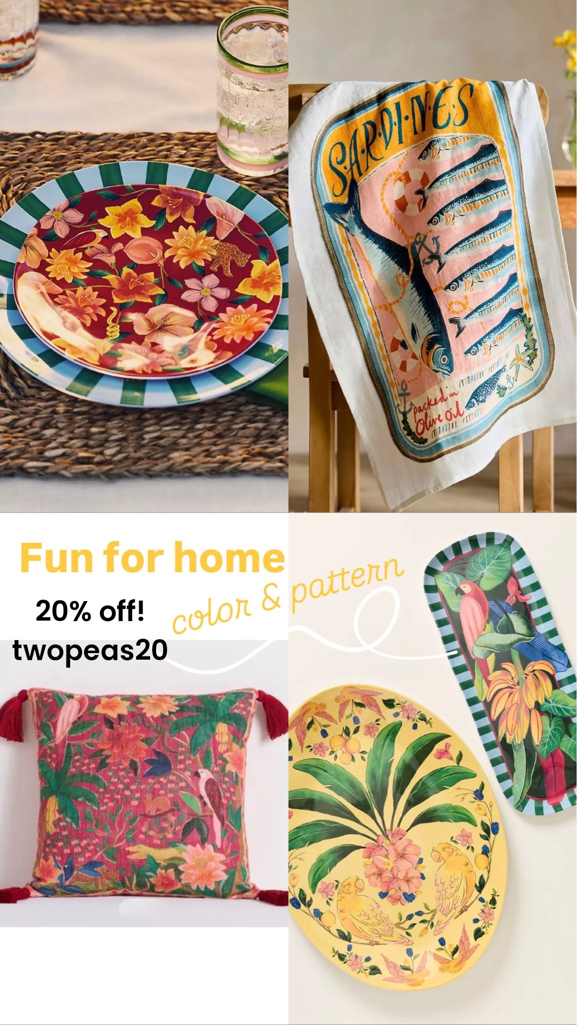 This NEW home collection from Farm Rio is SO fun. Outdoor entertaining 
20% off code: twopeas20
Melamine dishes. 
Kitchen dish towel.

#LTKSeasonal #LTKmomlife