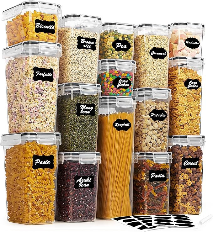 Vtopmart Airtight Food Storage Containers Set with Lids, 15pcs BPA Free Plastic Dry Food Canister... | Amazon (US)