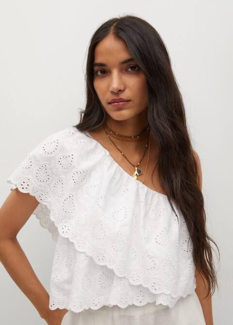 Ruffle cropped top | MANGO (US)